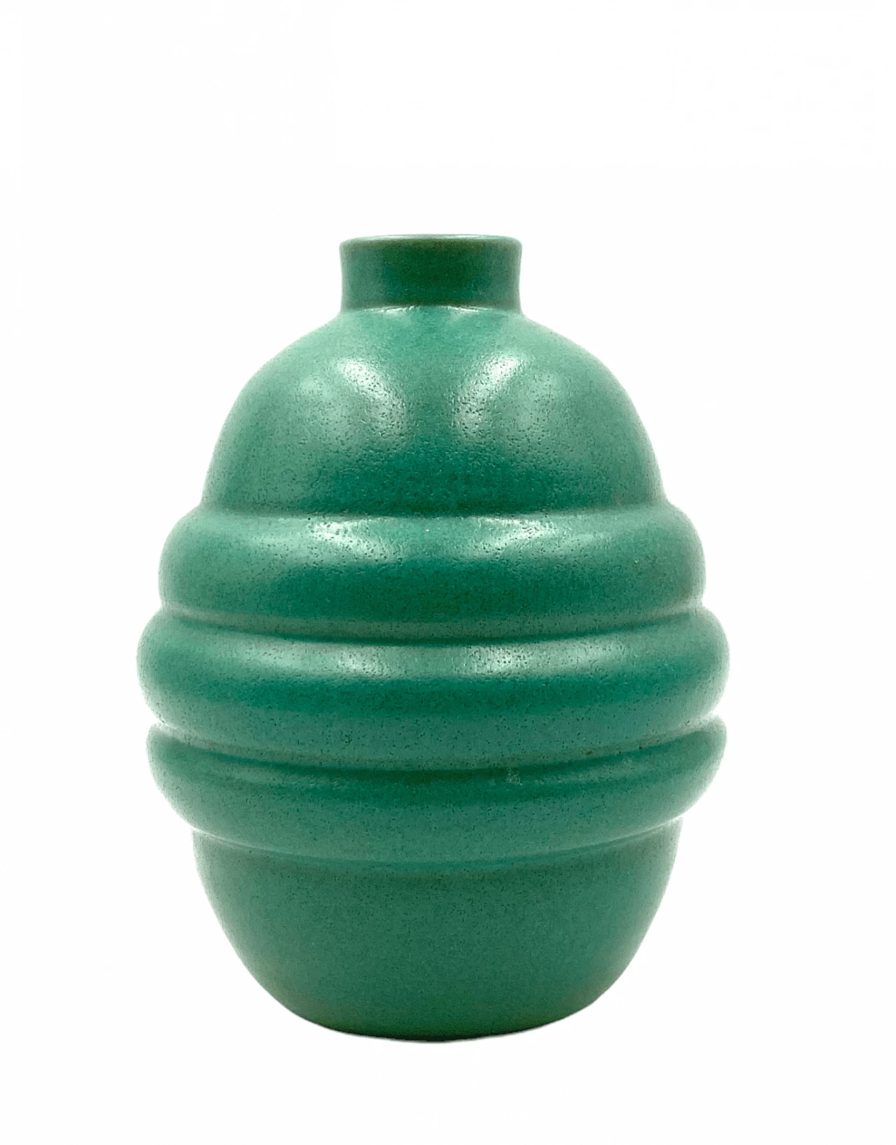 Vaso in faience turchese, anni '40 4