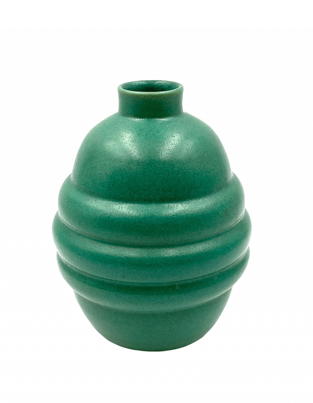 Vaso in faience turchese, anni '40 6