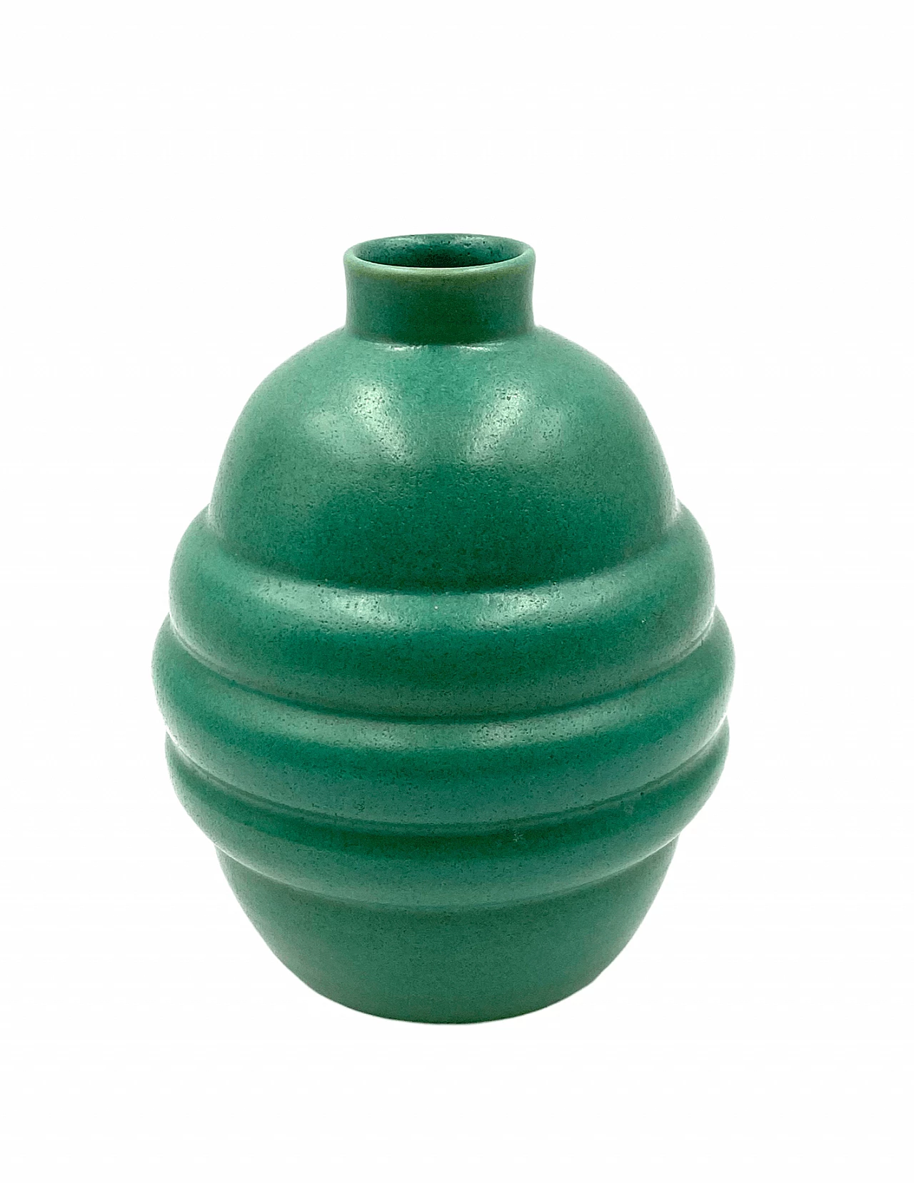 Vaso in faience turchese, anni '40 7