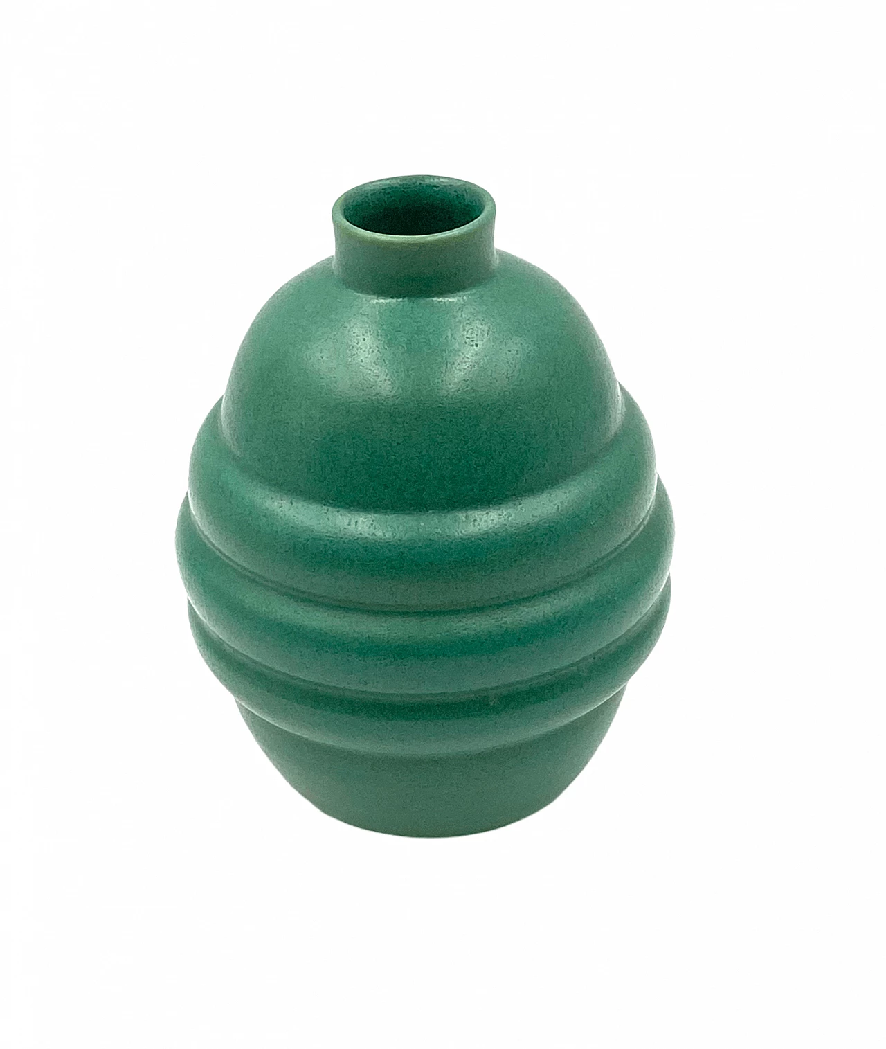 Vaso in faience turchese, anni '40 8