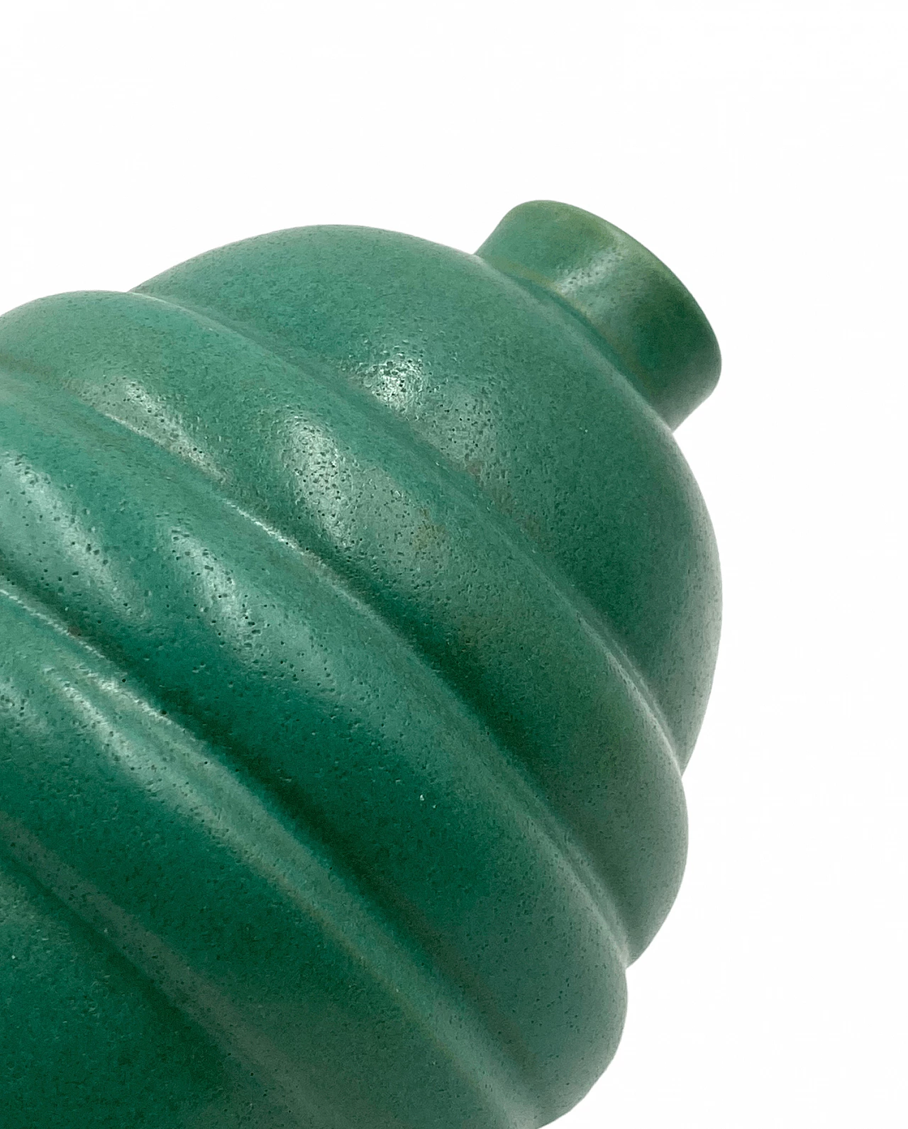 Vaso in faience turchese, anni '40 12
