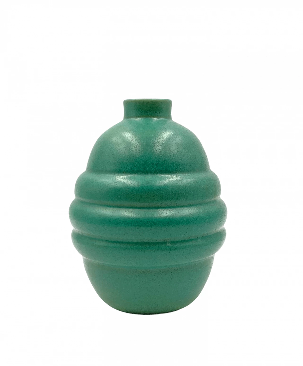 Vaso in faience turchese, anni '40 15