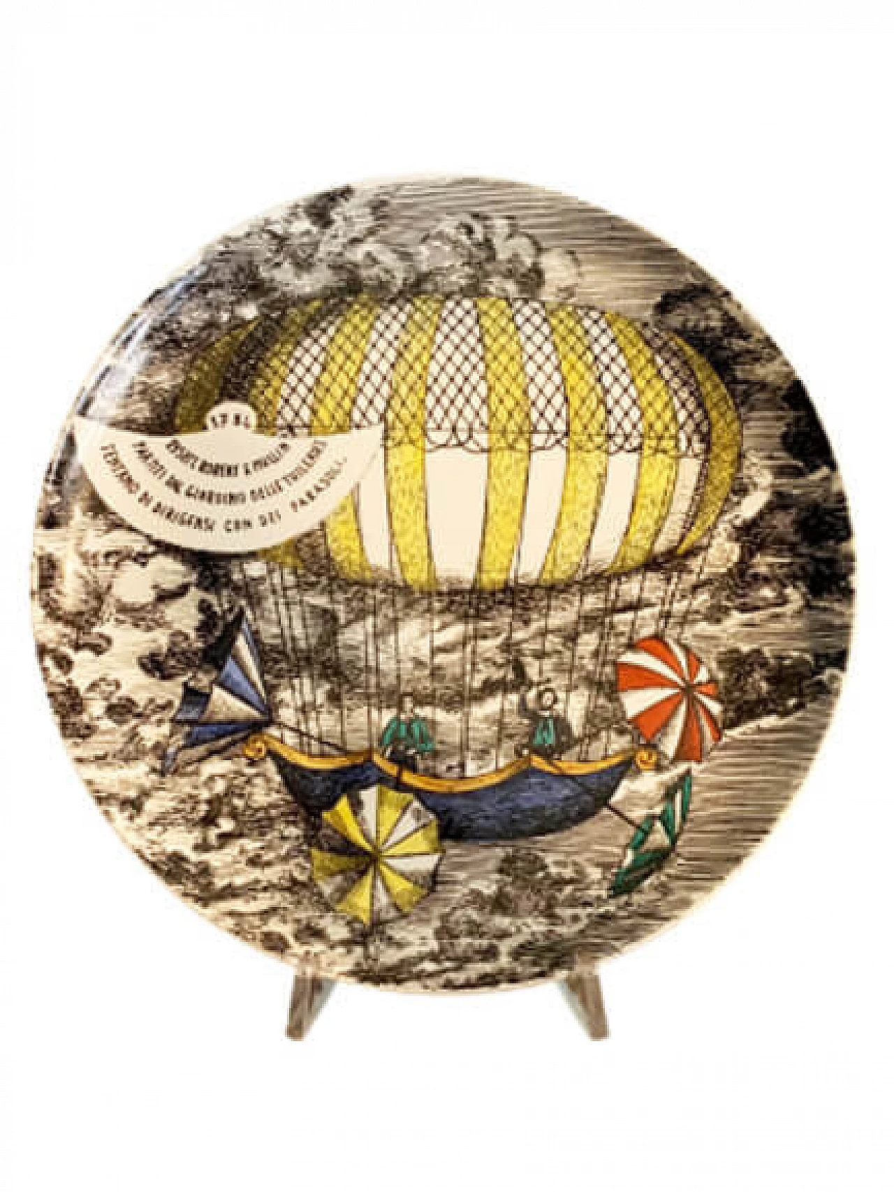 6 Piatti di Fornasetti della serie Mongolfiere, anni '50 27
