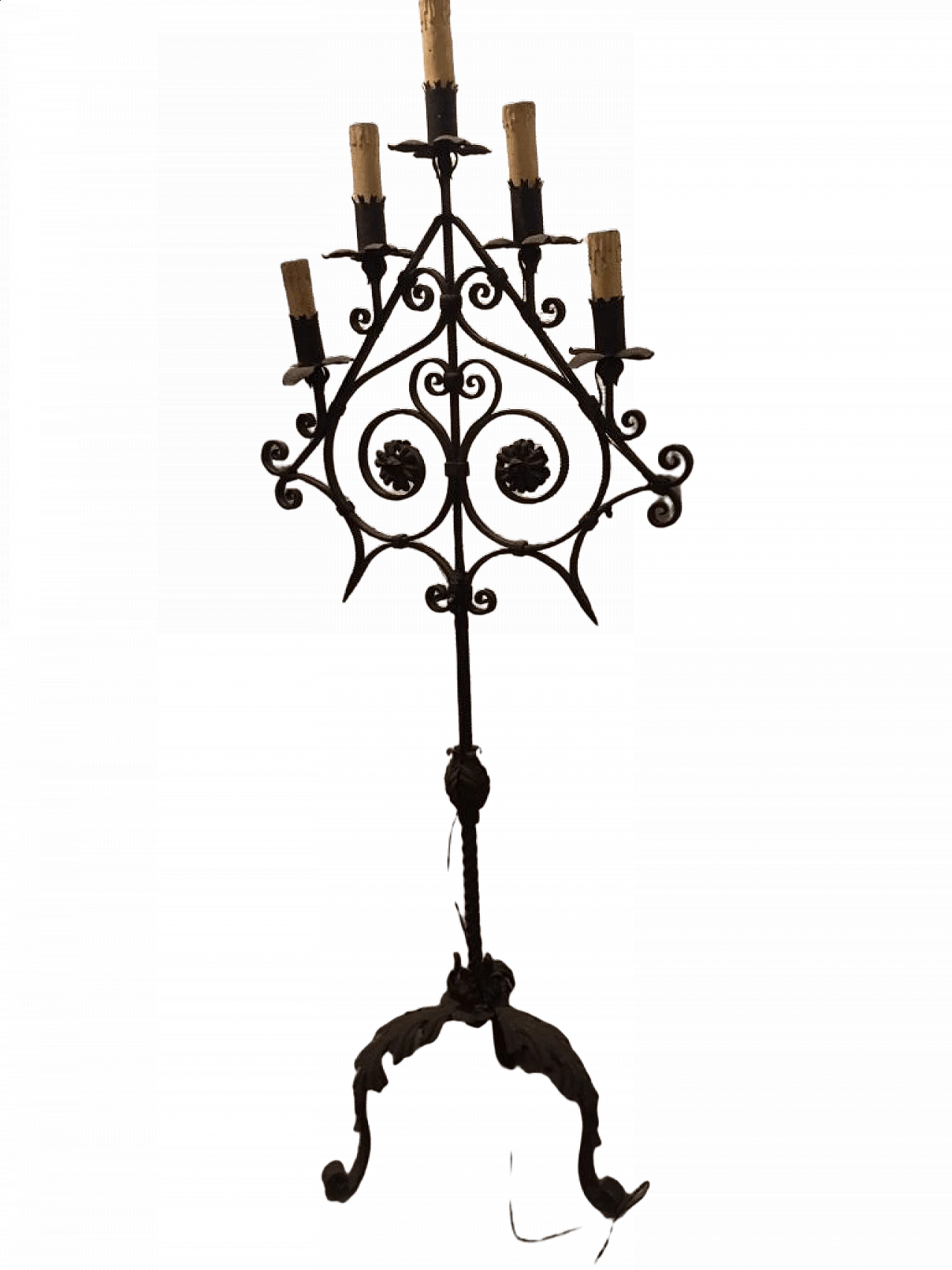 Floor lamp from a wrought iron torch, 19th century 5