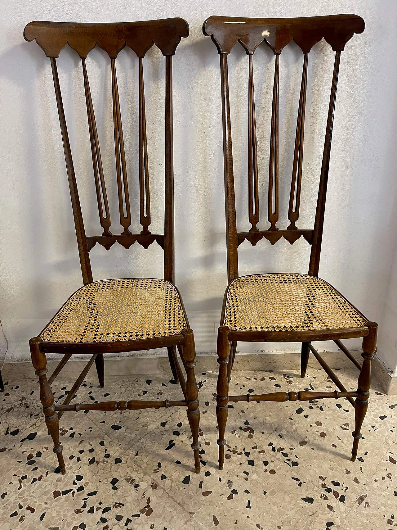 Pair of Vienna straw chairs, 1950s 5