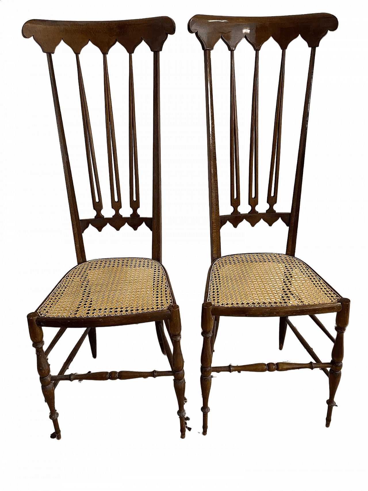 Pair of Vienna straw chairs, 1950s 6