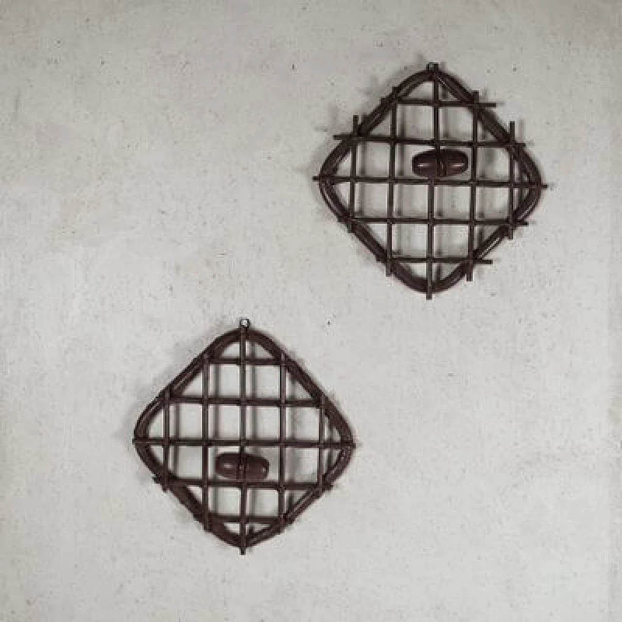 Pair of Indian cane hangers by Olaf Von Bohr, 1960s 4