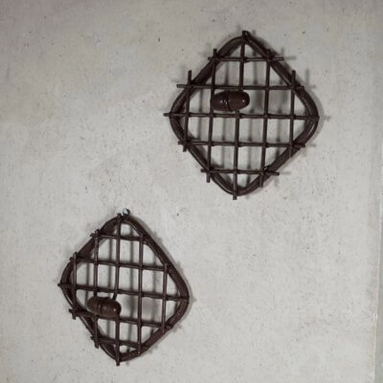 Pair of Indian cane hangers by Olaf Von Bohr, 1960s 6