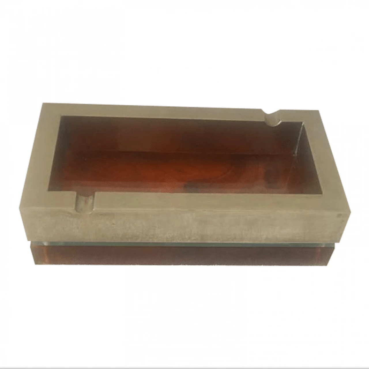 Posacenere in stile Bauhaus in lucite e cromo, anni '60 12