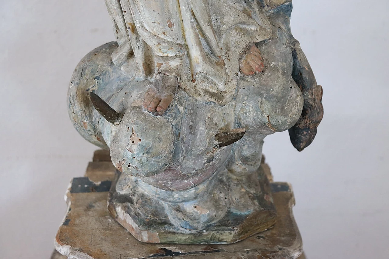 Vergine Maria, scultura policroma in legno intagliato, metà '800 5