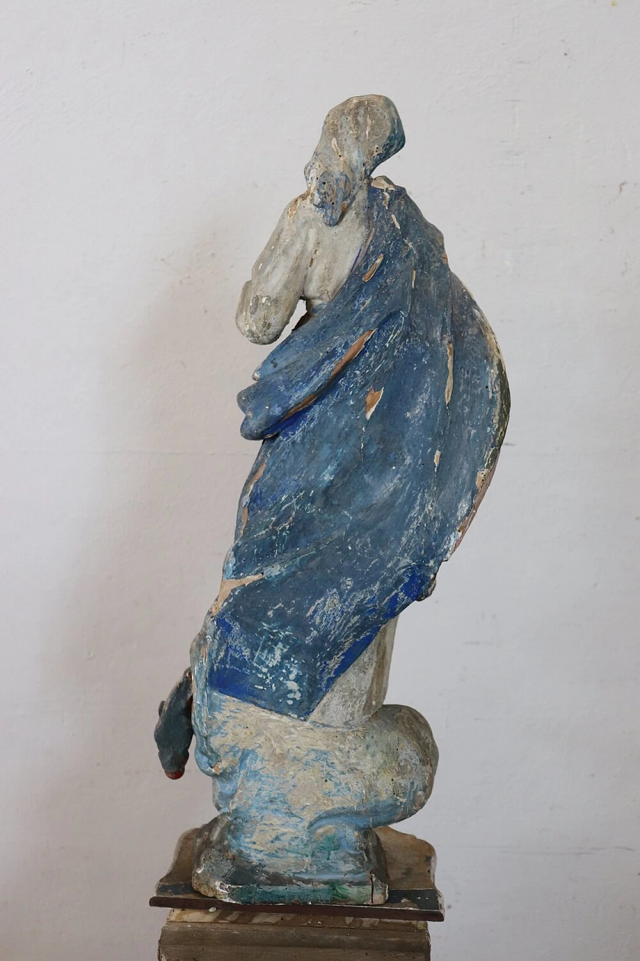 Vergine Maria, scultura policroma in legno intagliato, metà '800 10