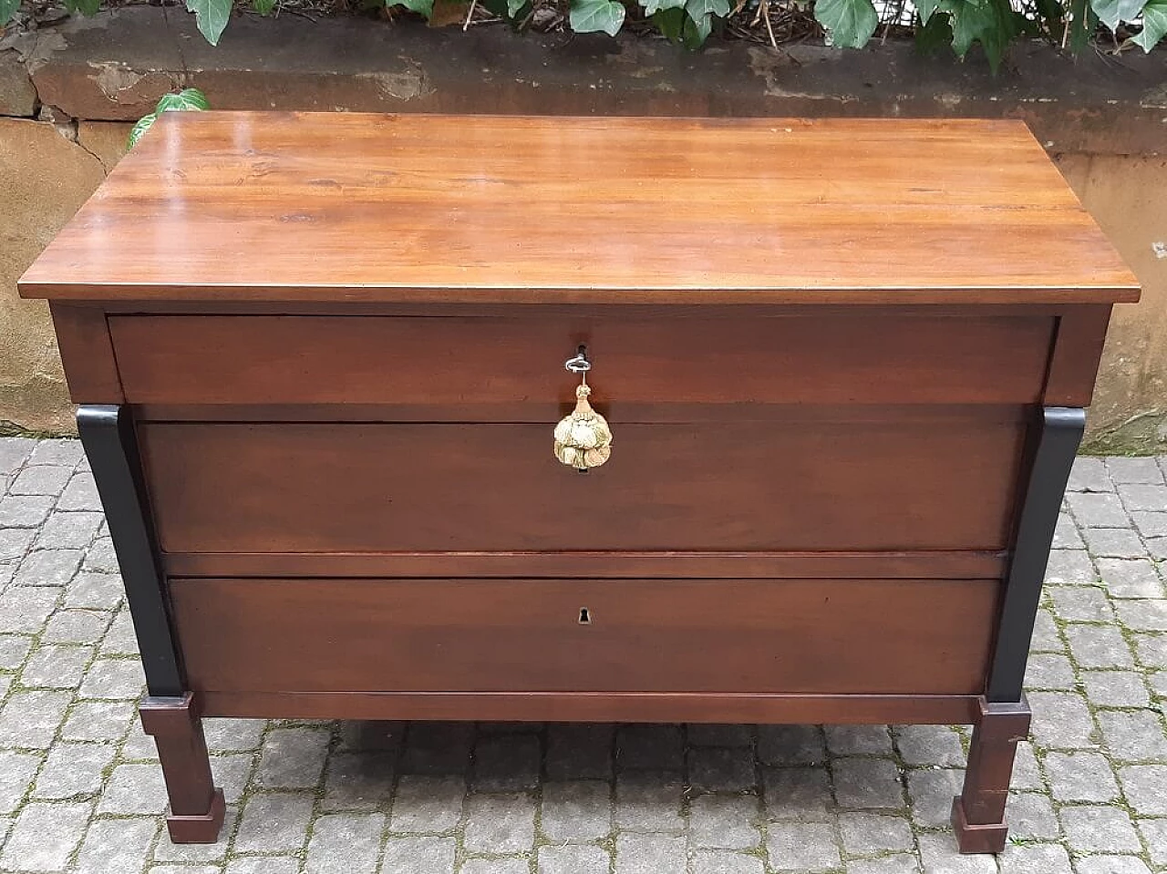 Comò in stie impero in noce, '800 1