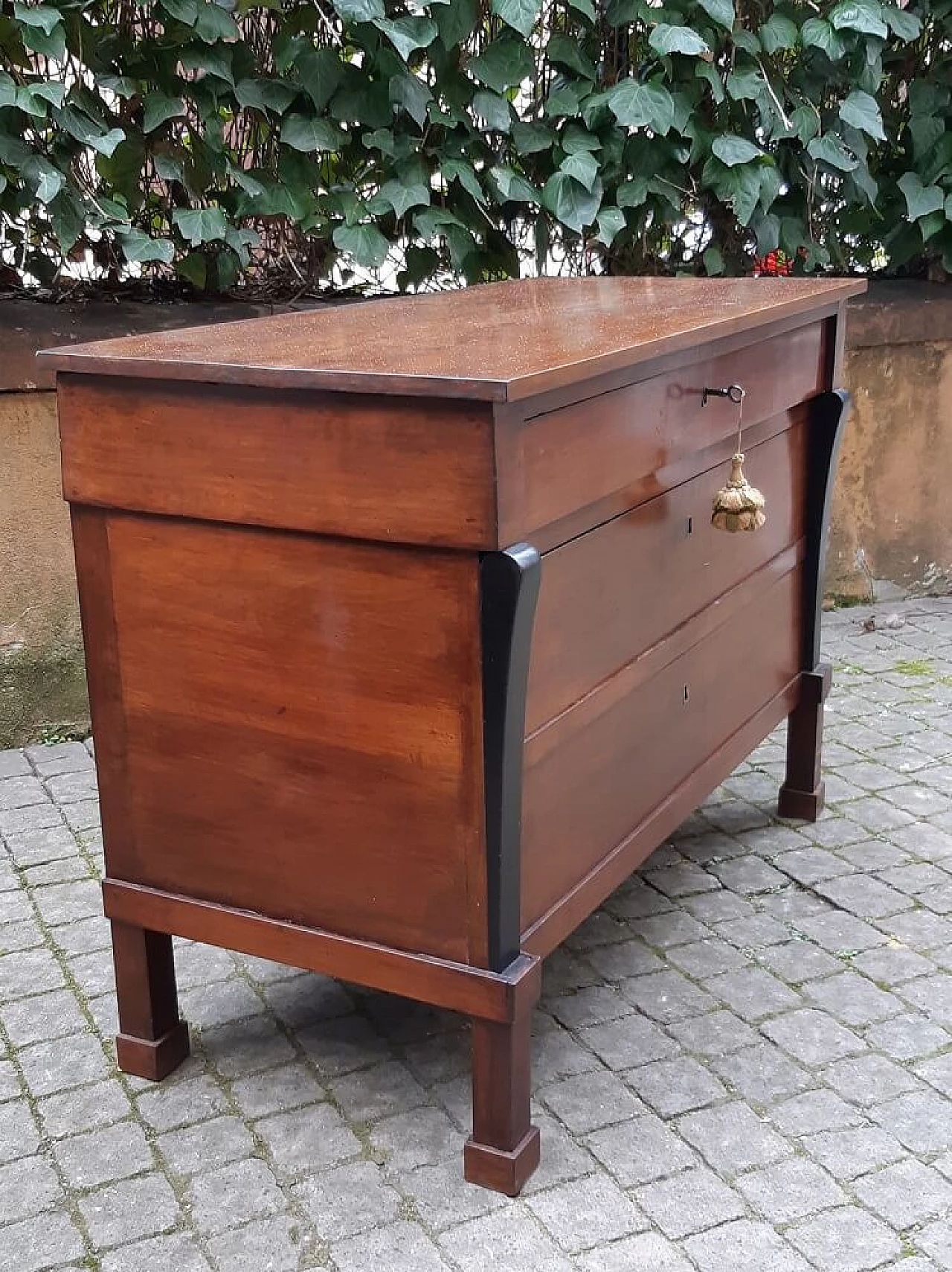 Comò in stie impero in noce, '800 2