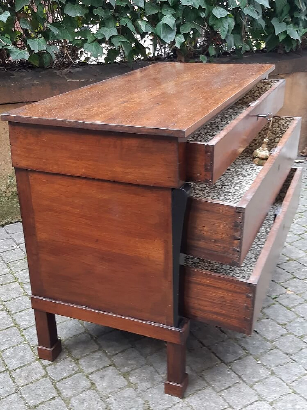 Comò in stie impero in noce, '800 3