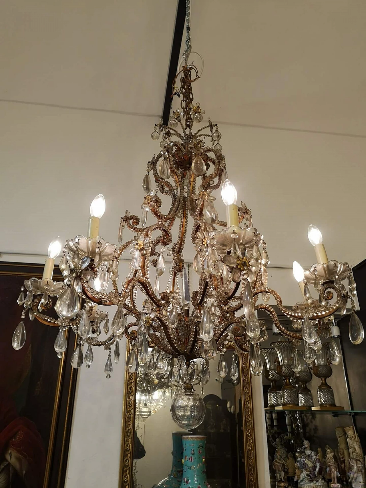 8-light chandelier with wavy arms, 20th century 3