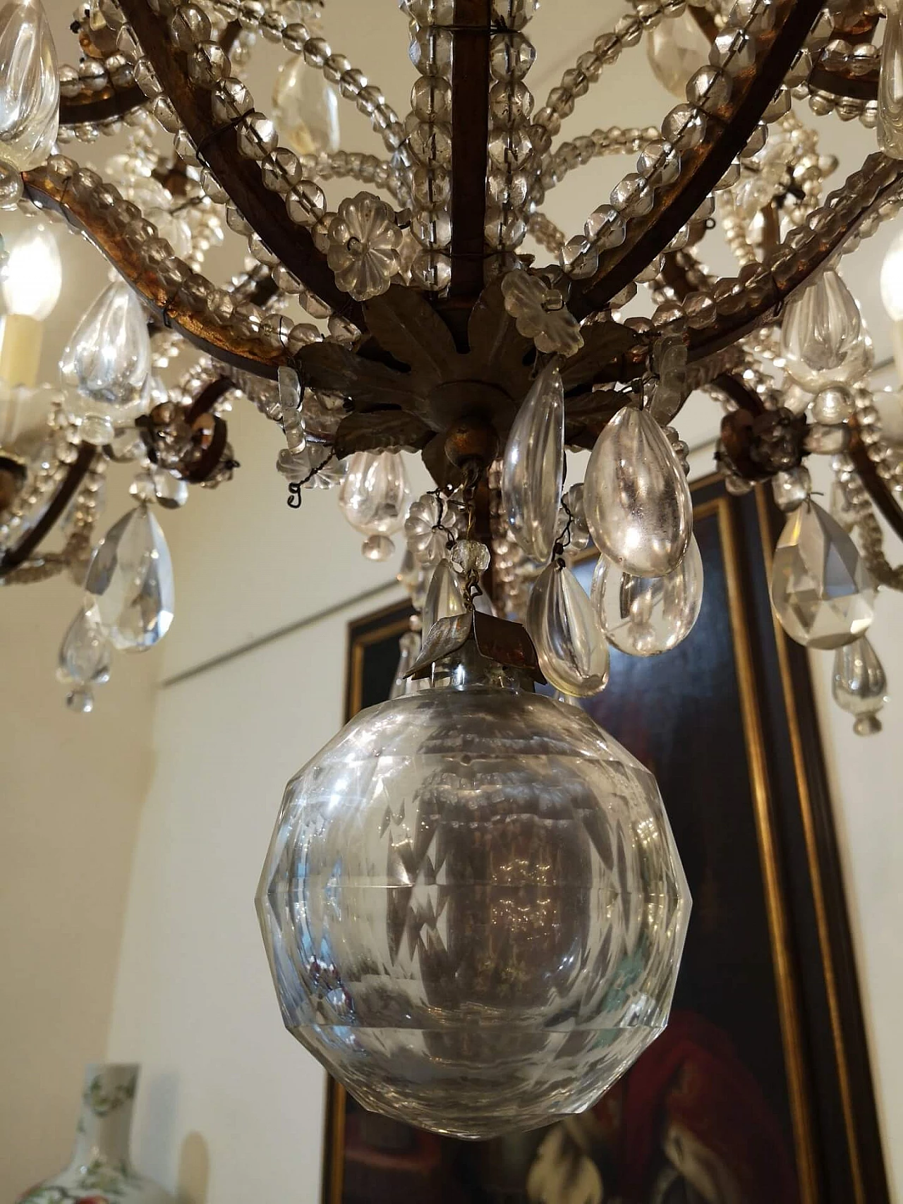 8-light chandelier with wavy arms, 20th century 4