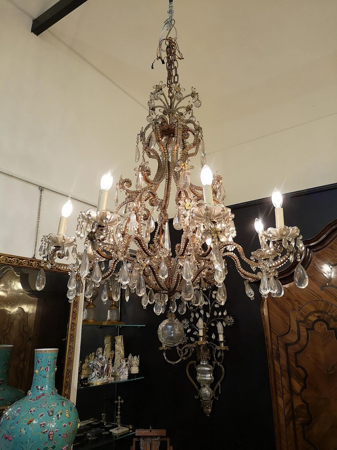 8-light chandelier with wavy arms, 20th century 6
