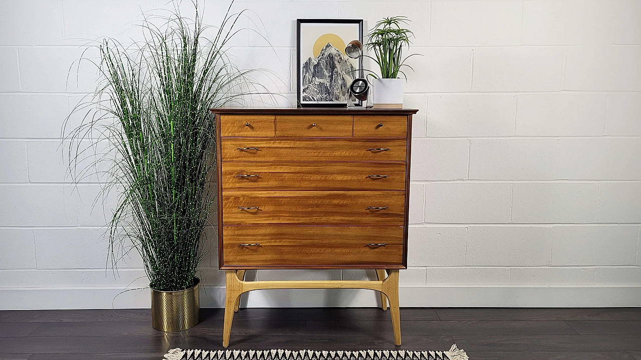 Wooden chest of drawers by Alfred Cox for AC Furniture, 1950s 1