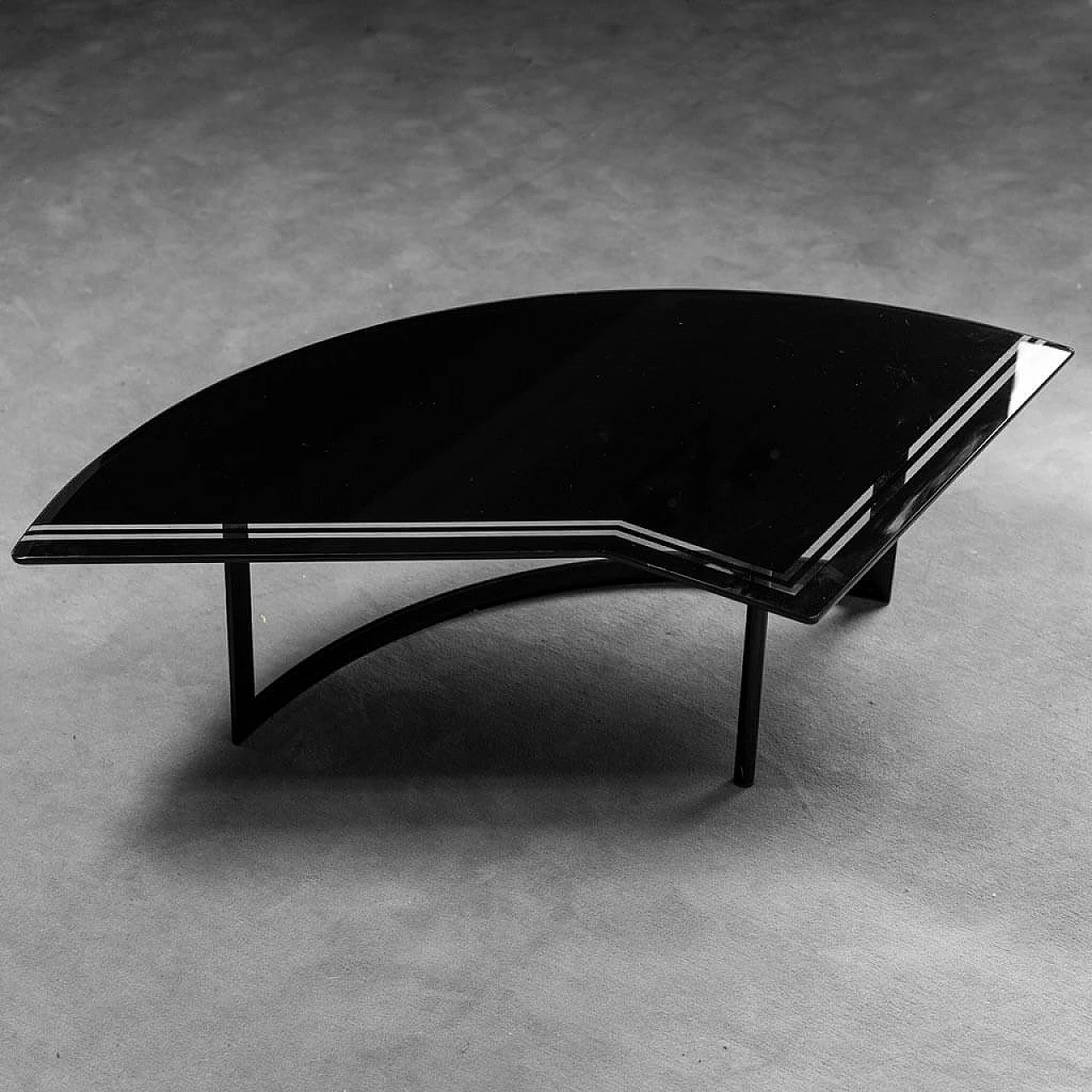 Glass and metal coffee table, 1970s 4