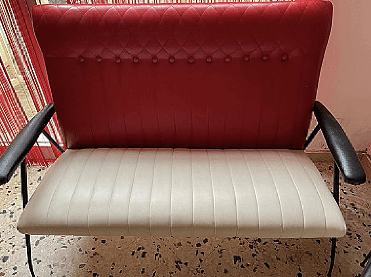 Two-tone sofa and armchair, 1950s 2