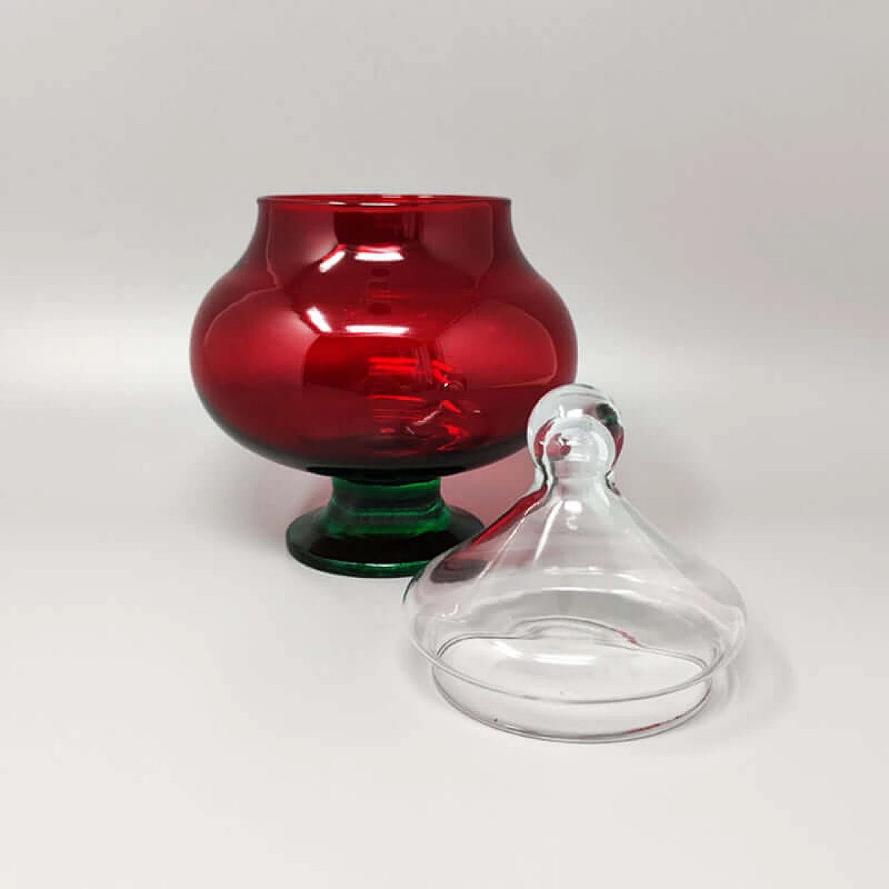 Empoli red glass vase by Rossini, 1960s 2
