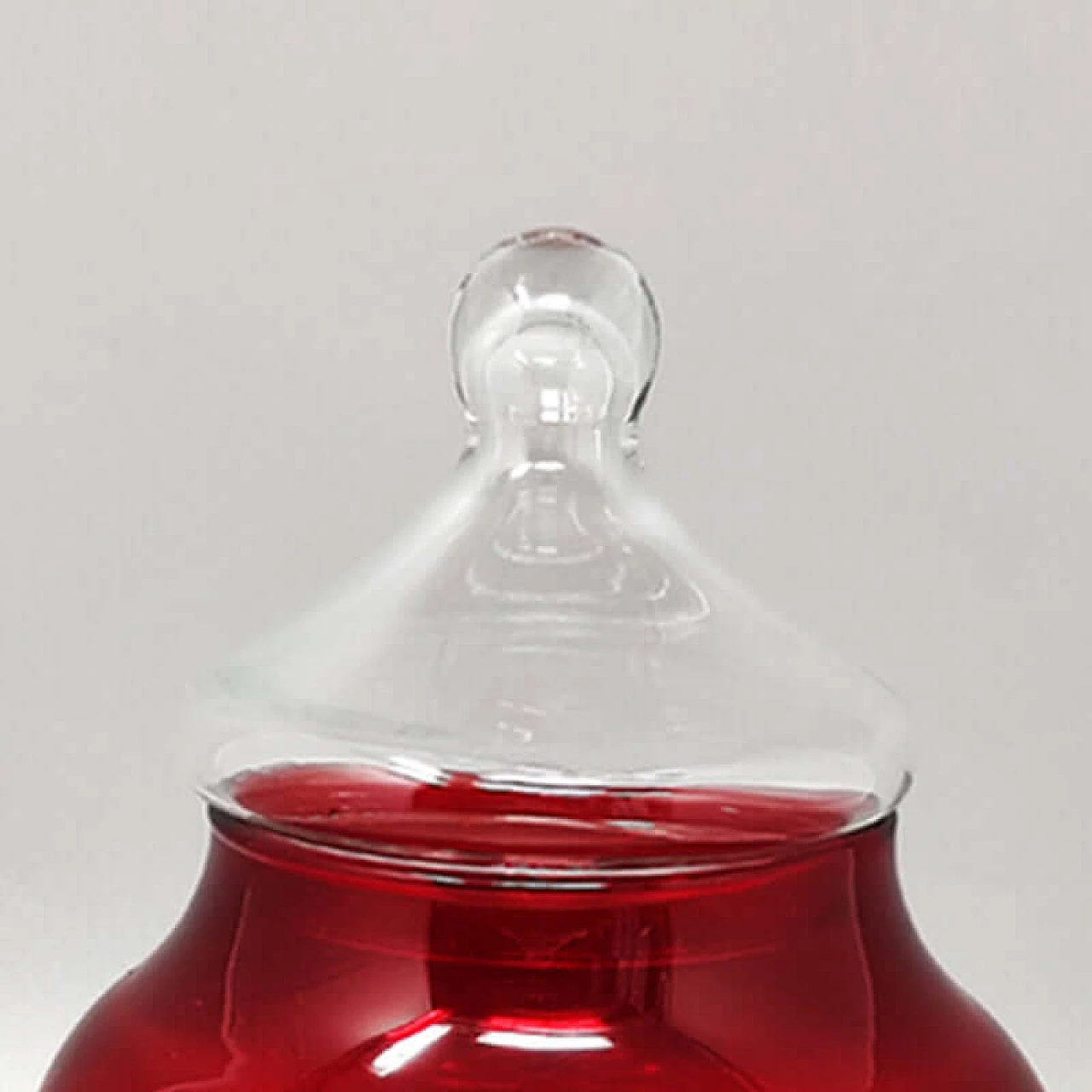 Empoli red glass vase by Rossini, 1960s 3