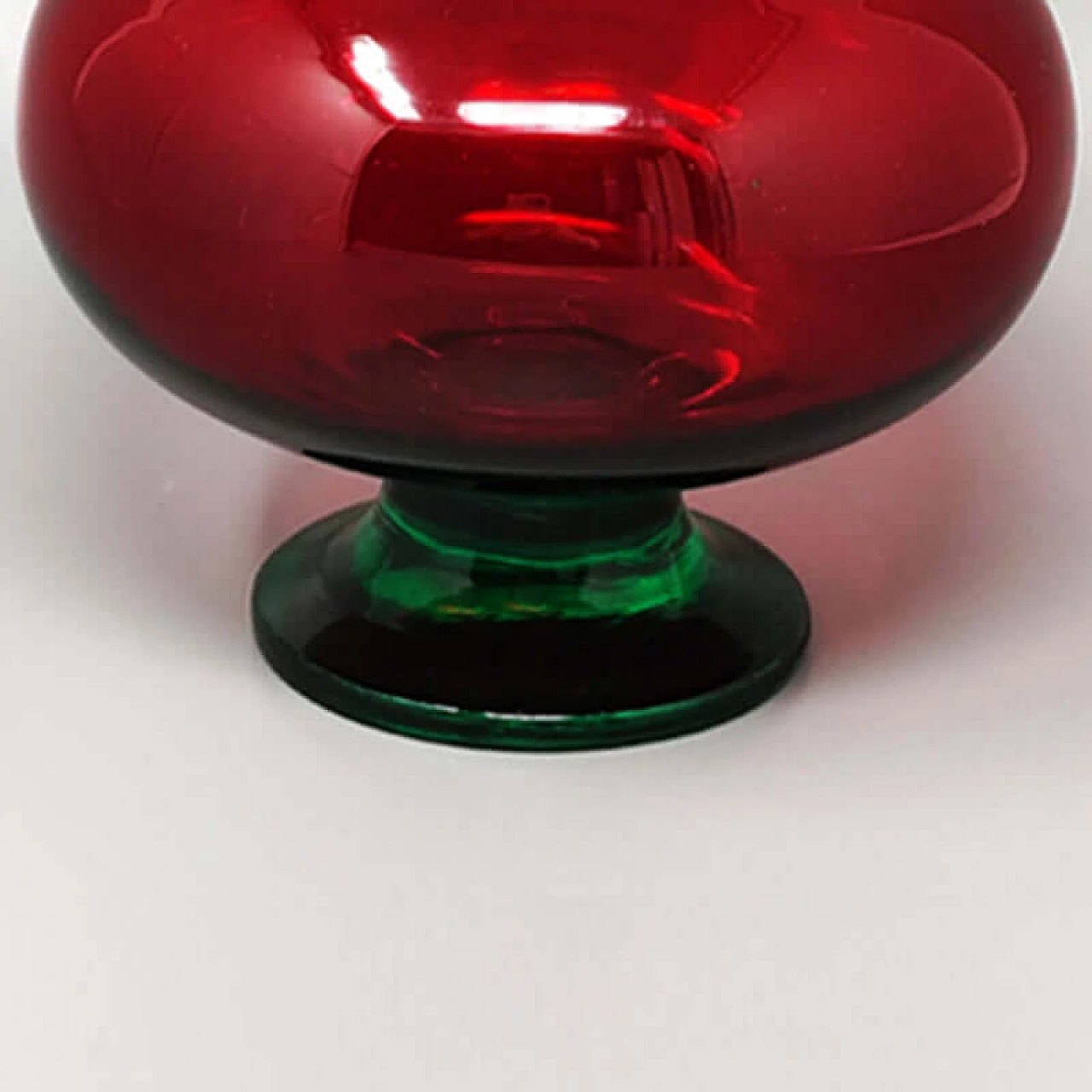 Empoli red glass vase by Rossini, 1960s 4