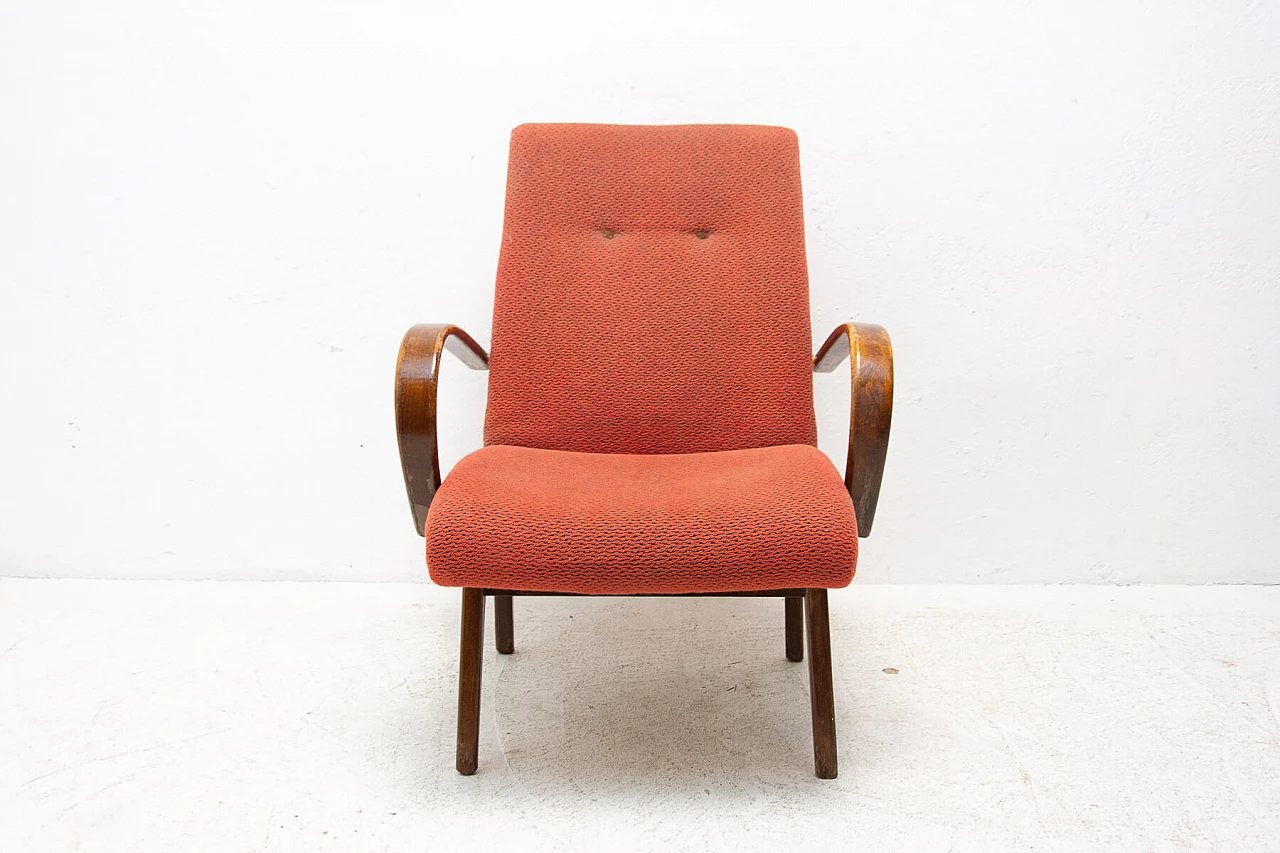 Coppia di poltrone di Jaroslav Šmídek in legno curvato, anni '60 11