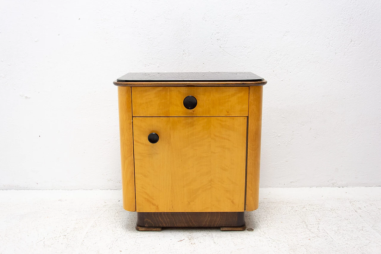 Coppia di comodini in noce di UP Zavody, anni '50 14