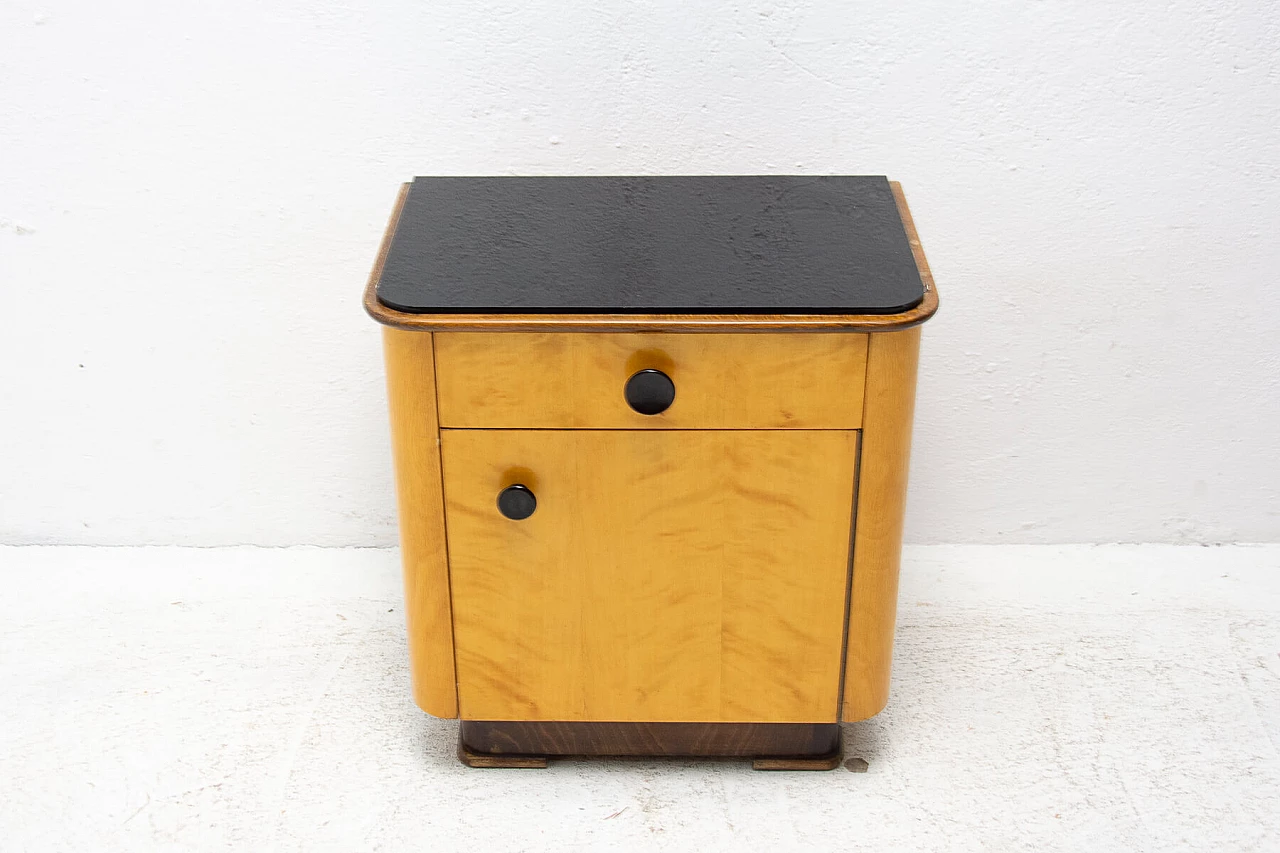 Coppia di comodini in noce di UP Zavody, anni '50 15