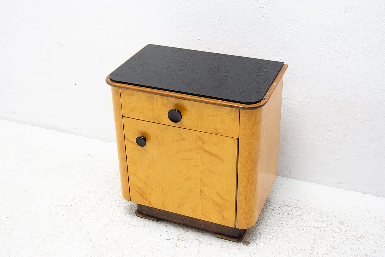 Coppia di comodini in noce di UP Zavody, anni '50 16