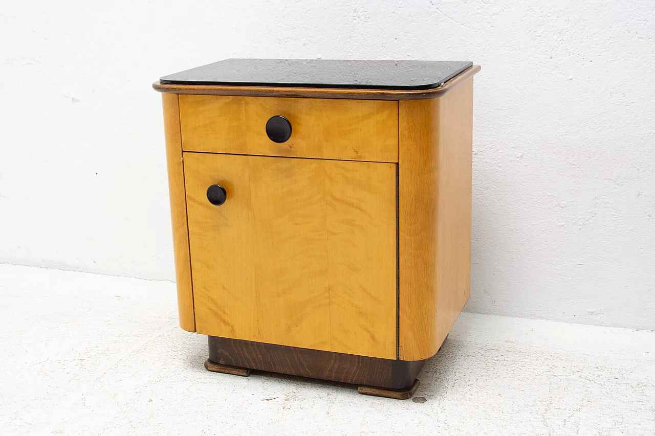 Coppia di comodini in noce di UP Zavody, anni '50 17