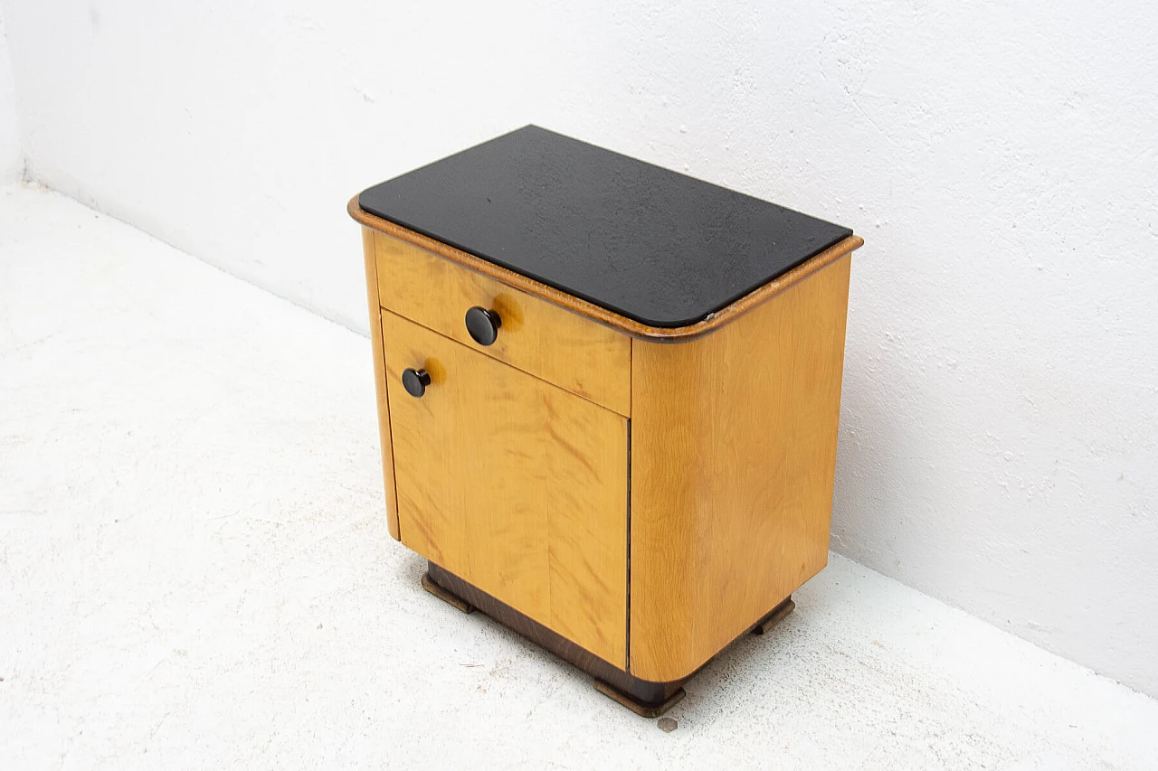 Coppia di comodini in noce di UP Zavody, anni '50 18