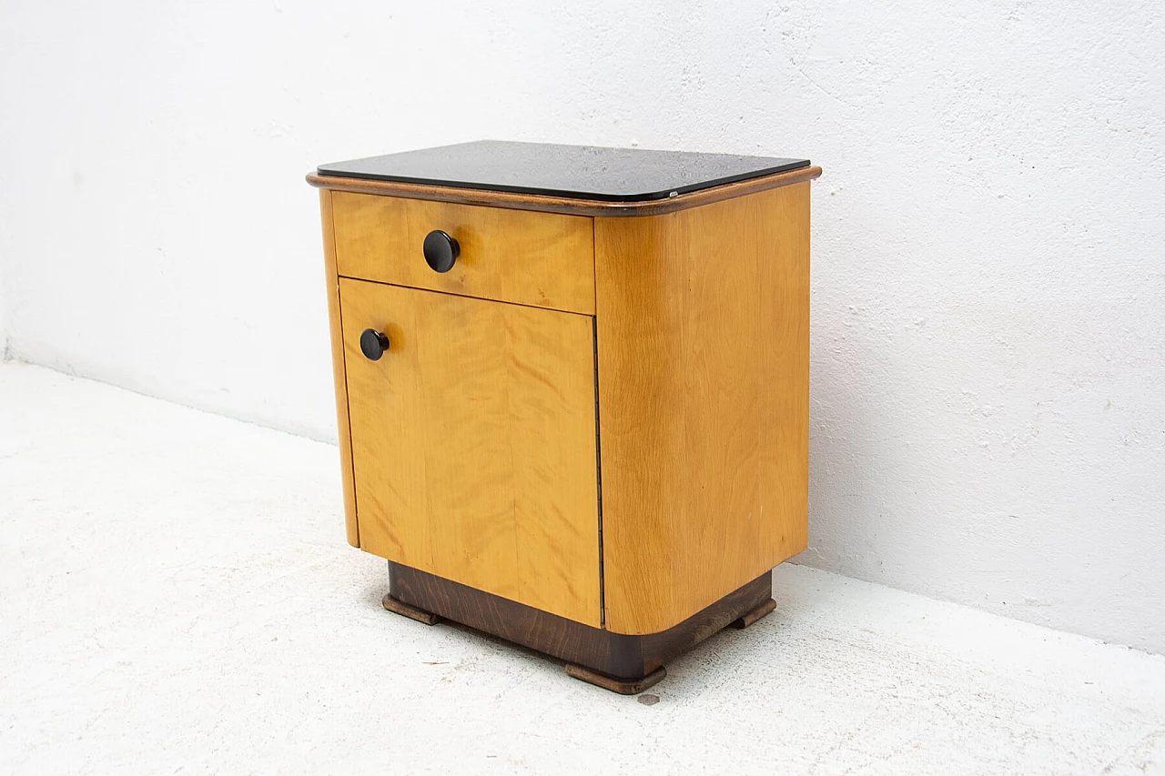 Coppia di comodini in noce di UP Zavody, anni '50 19