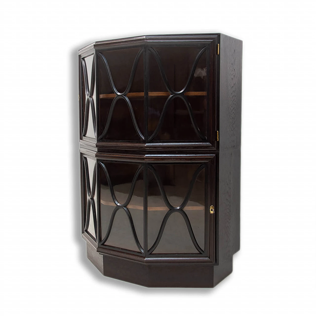 Libreria a piani in stile Art Nouveau in quercia, anni '10 1