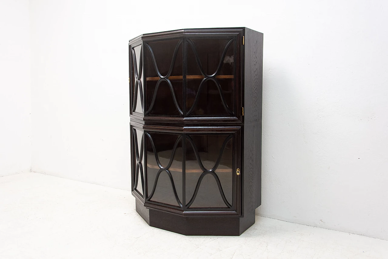 Libreria a piani in stile Art Nouveau in quercia, anni '10 2