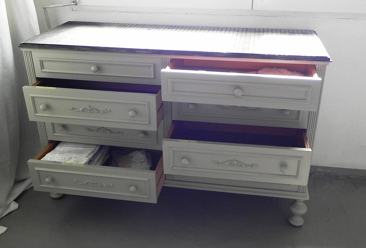 Cassettone Love con piano con mosaico Bisazza, anni '60 14