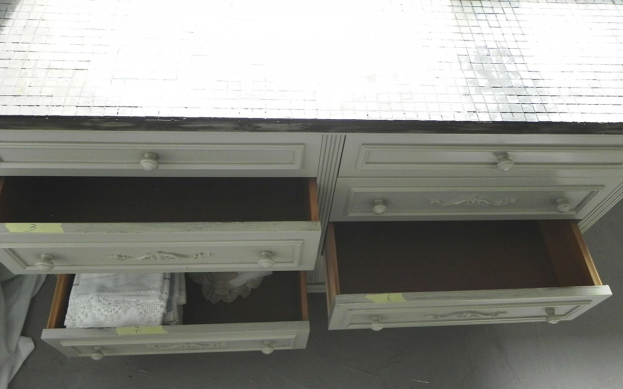 Cassettone Love con piano con mosaico Bisazza, anni '60 15