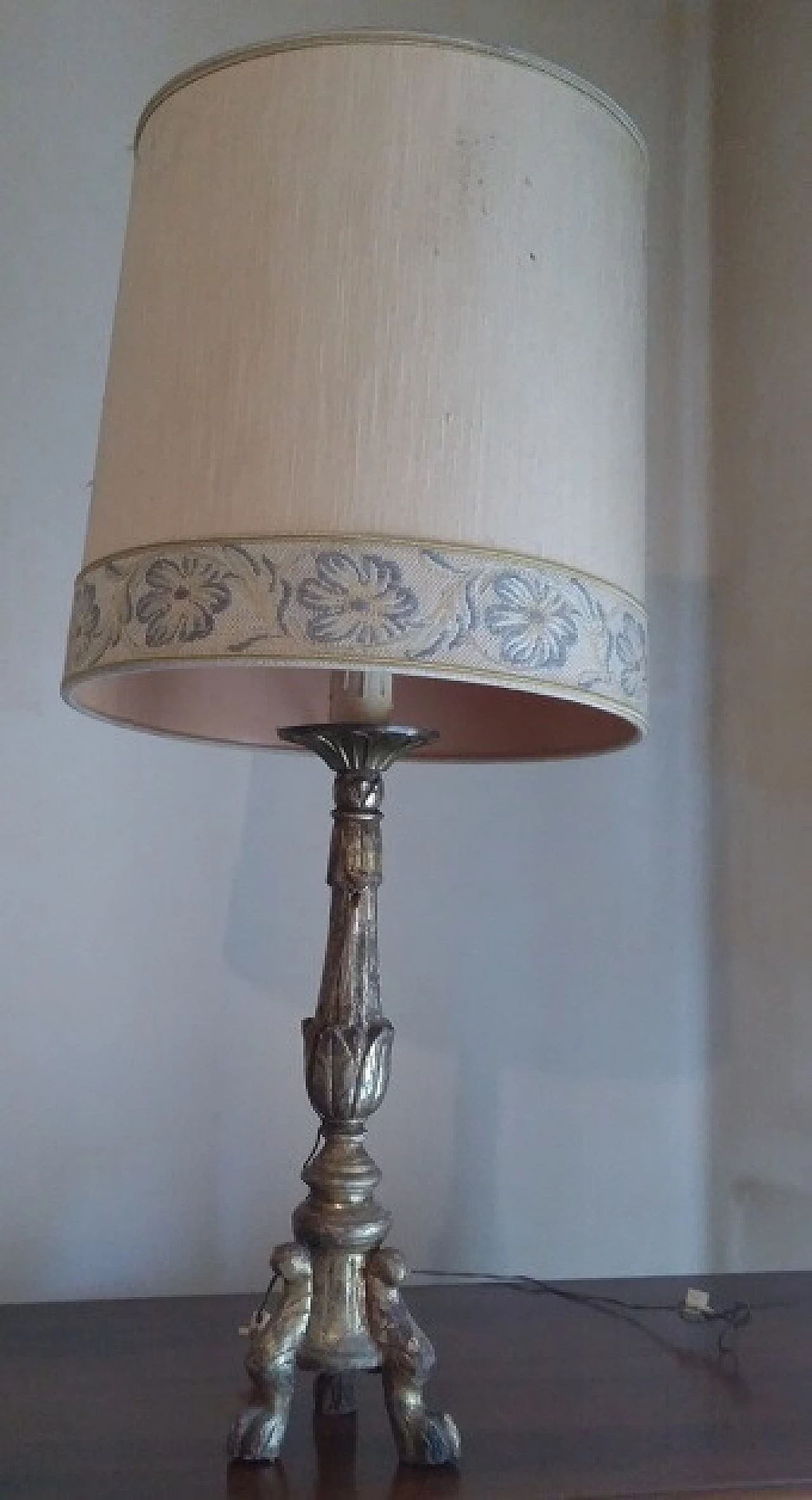 Lampada con paralume in stoffa, anni '60 2