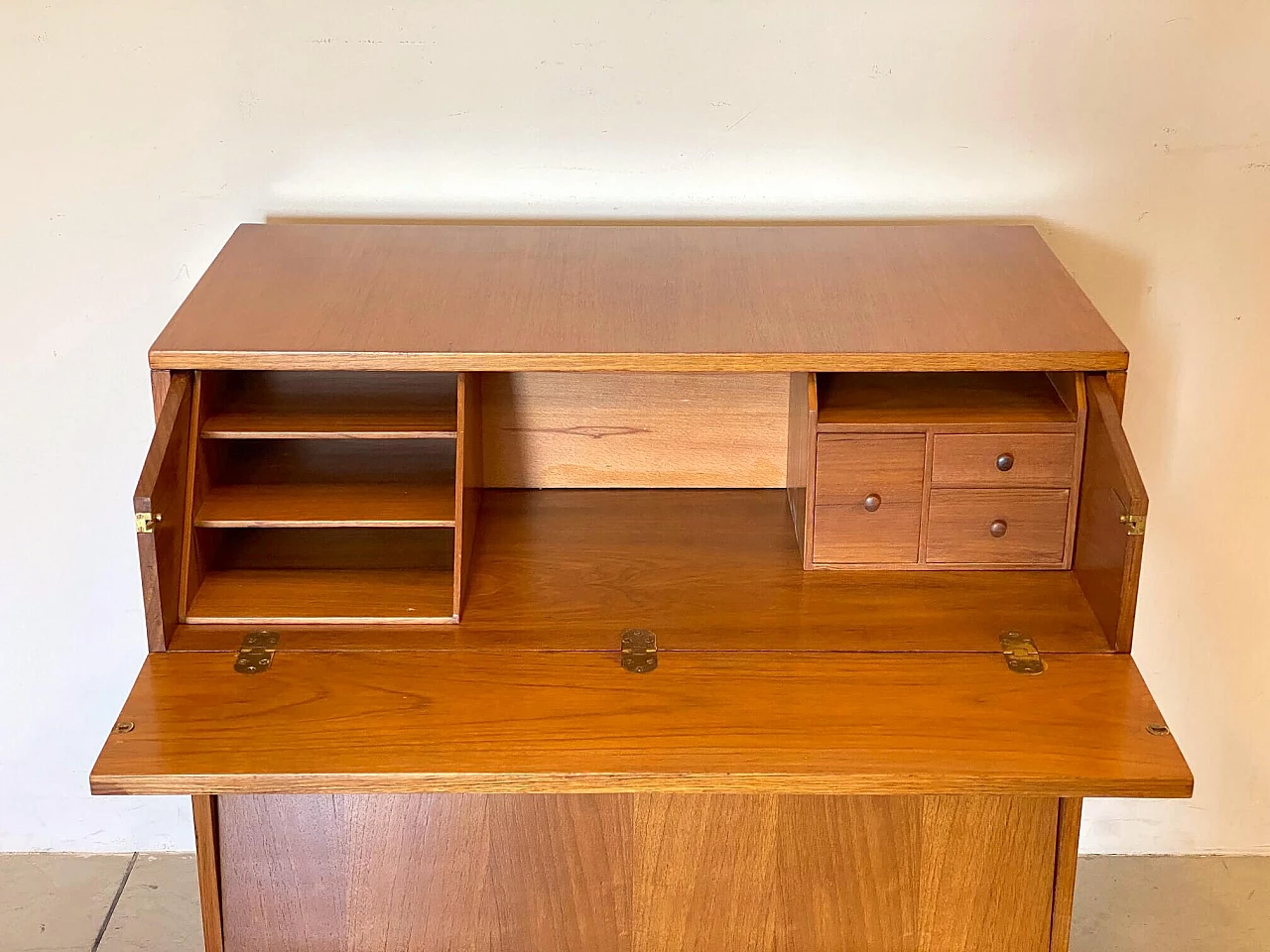 ISA Bergamo teak flap desk chest of drawers, 1960s 16