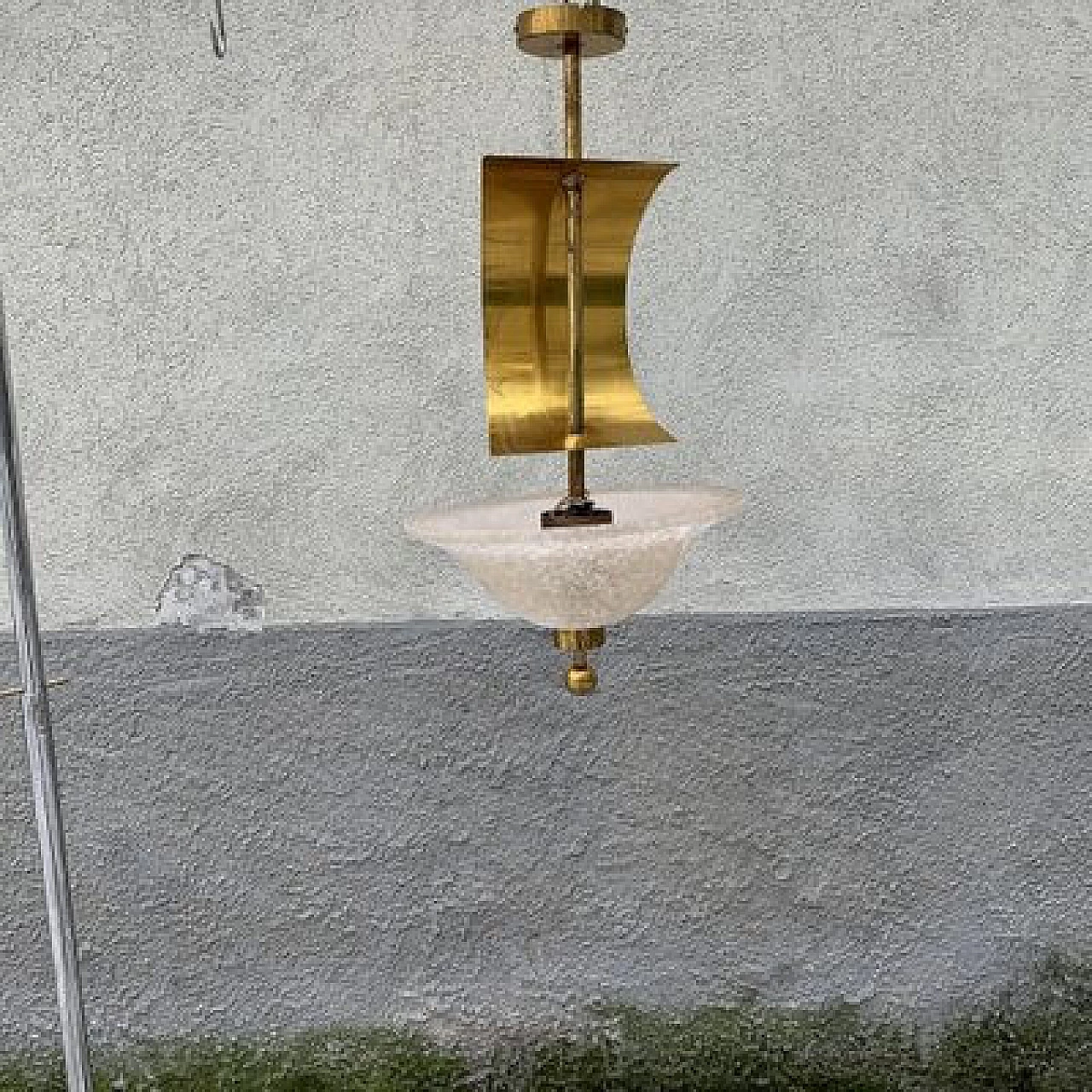 Lampadario a vela in vetro di Murano e ottone, anni '60 8