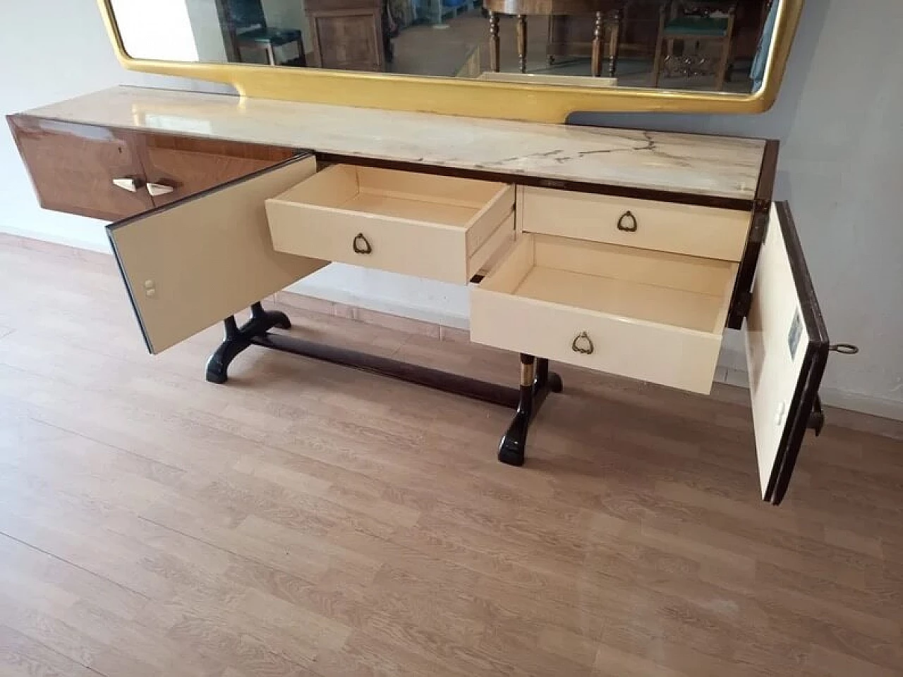 Sideboard with marble top by Vittorio Dassi for Cecchini, 1950s 2