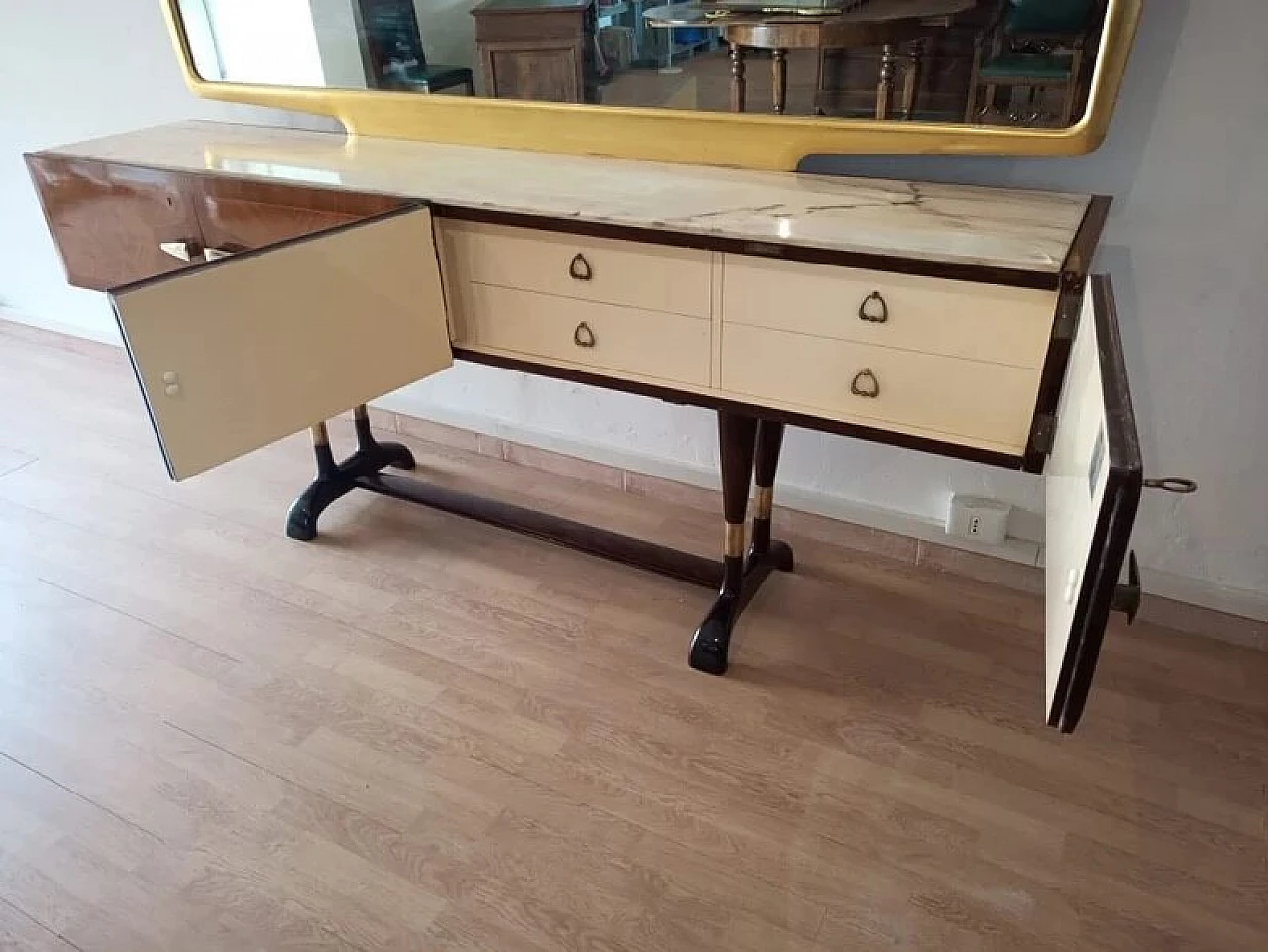 Sideboard with marble top by Vittorio Dassi for Cecchini, 1950s 5