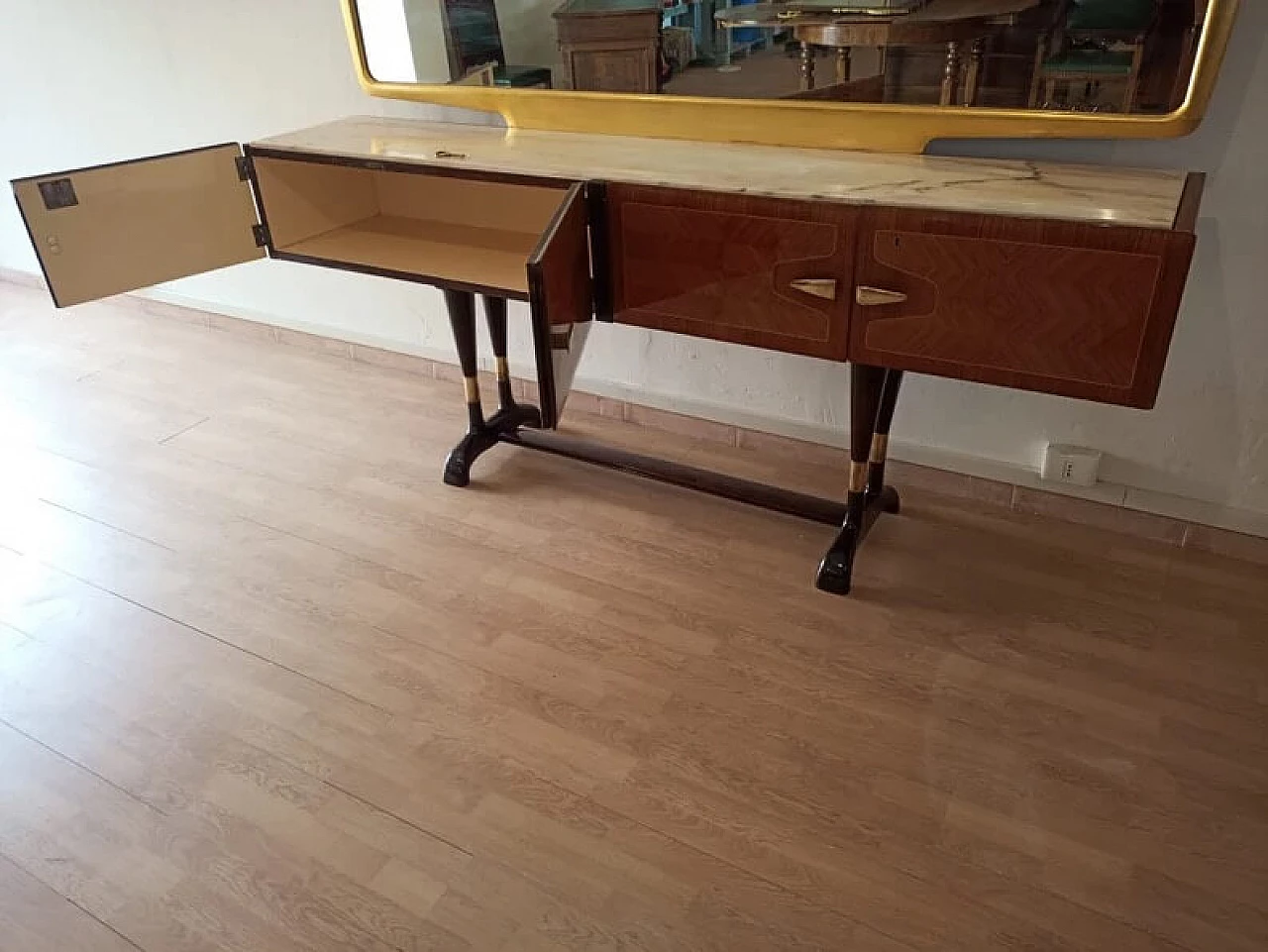 Sideboard with marble top by Vittorio Dassi for Cecchini, 1950s 10