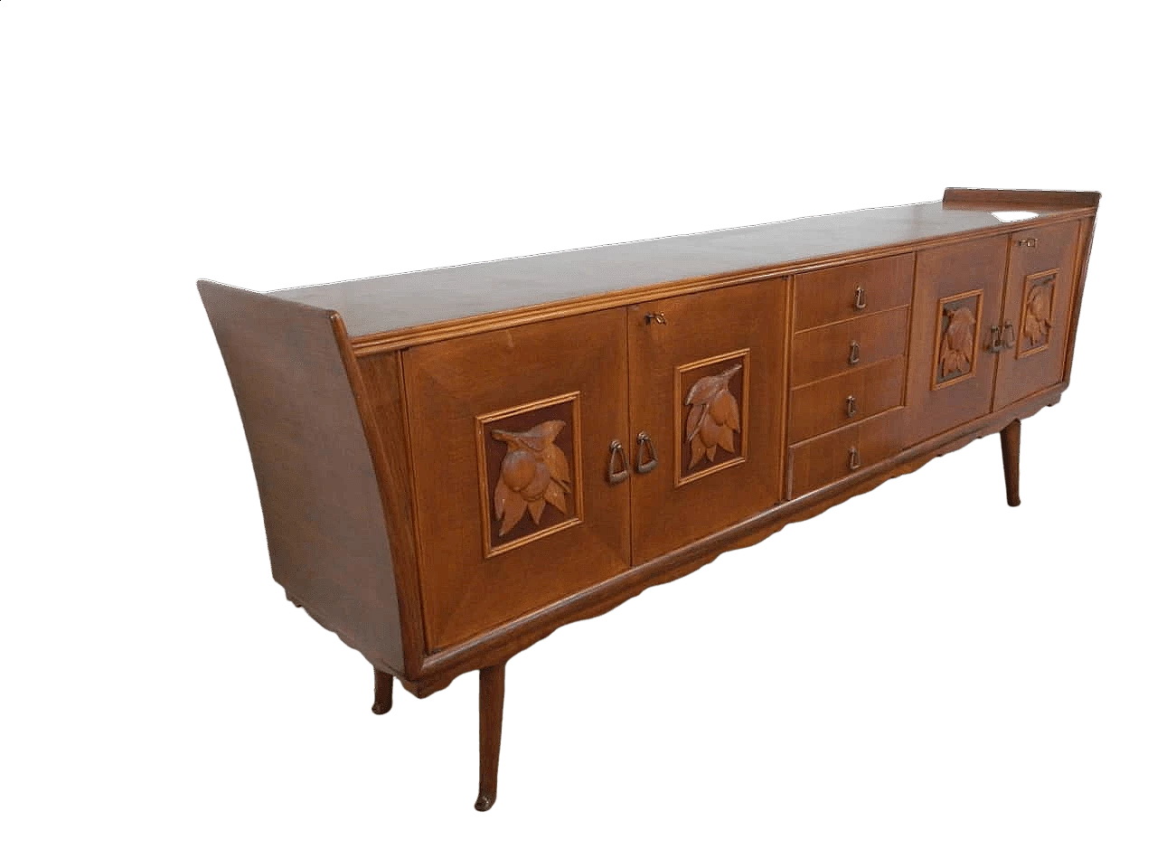 Credenza intarsiata in rovere, anni '50 13
