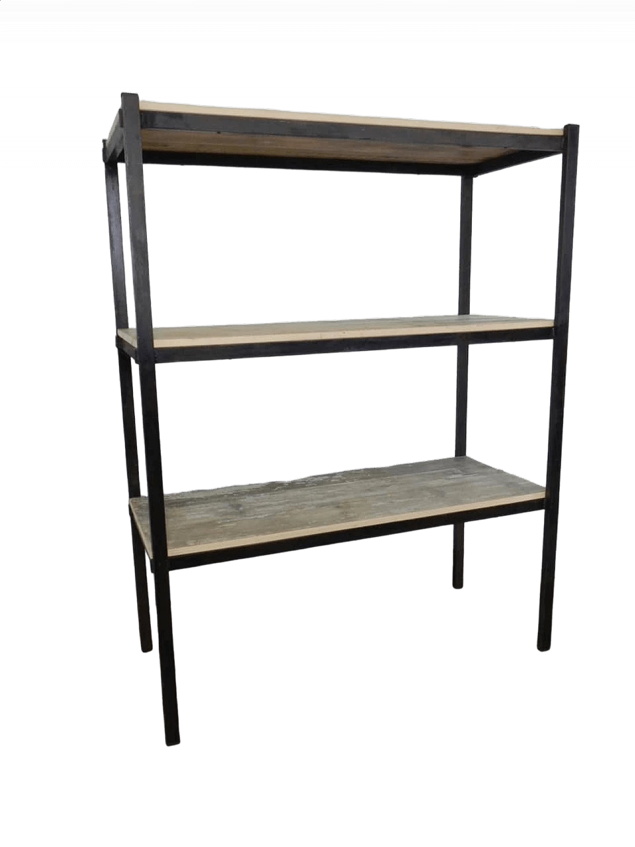 Iron shelf with wooden shelves, 1960s 22