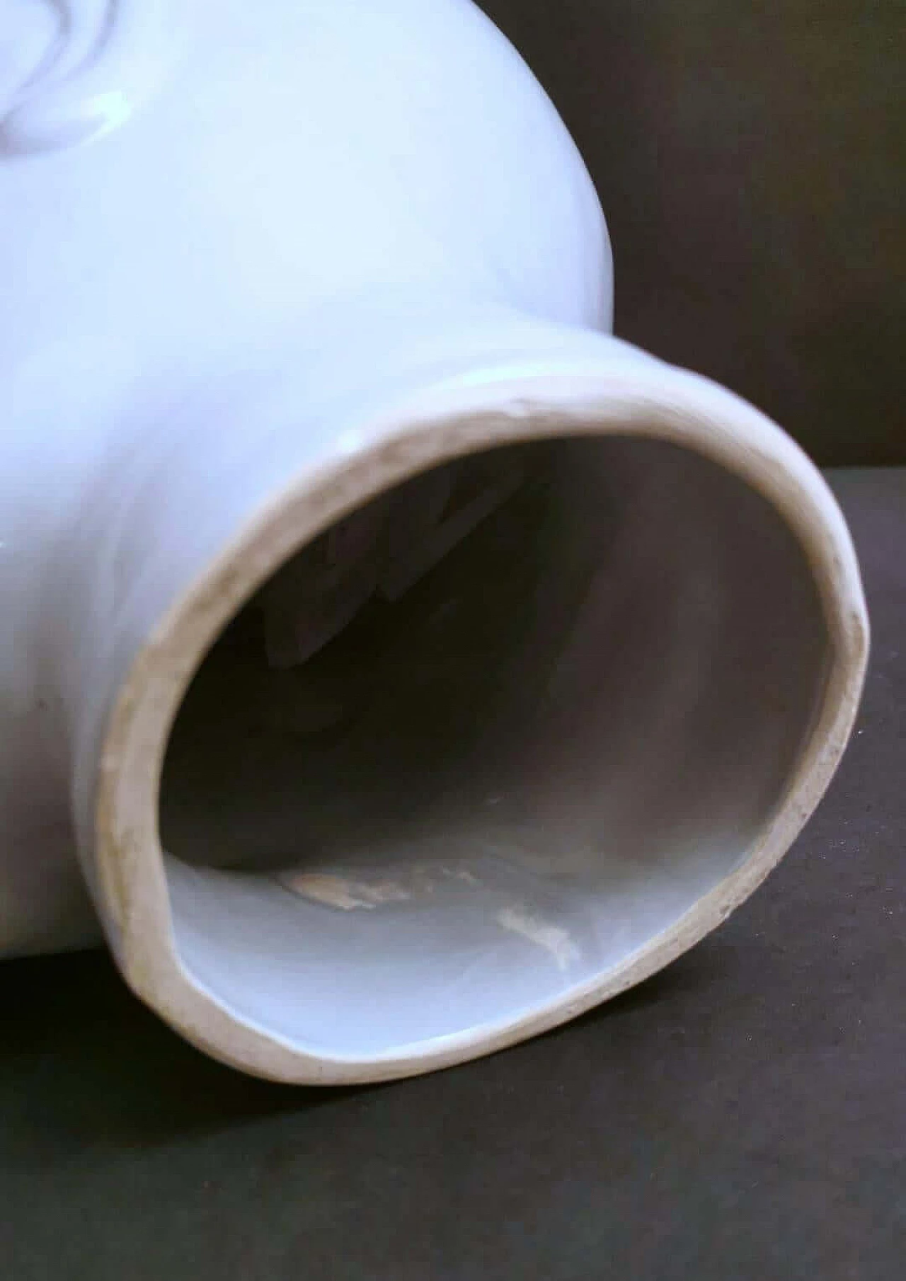 Testa in ceramica smaltata bianca, anni '60 2