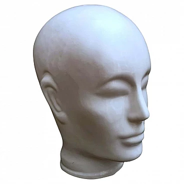 Head in white glazed ceramic, 1960s