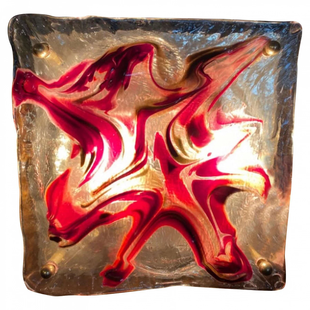 Plafoniera in vetro di Murano e ottone di La Murrina, anni '60 8