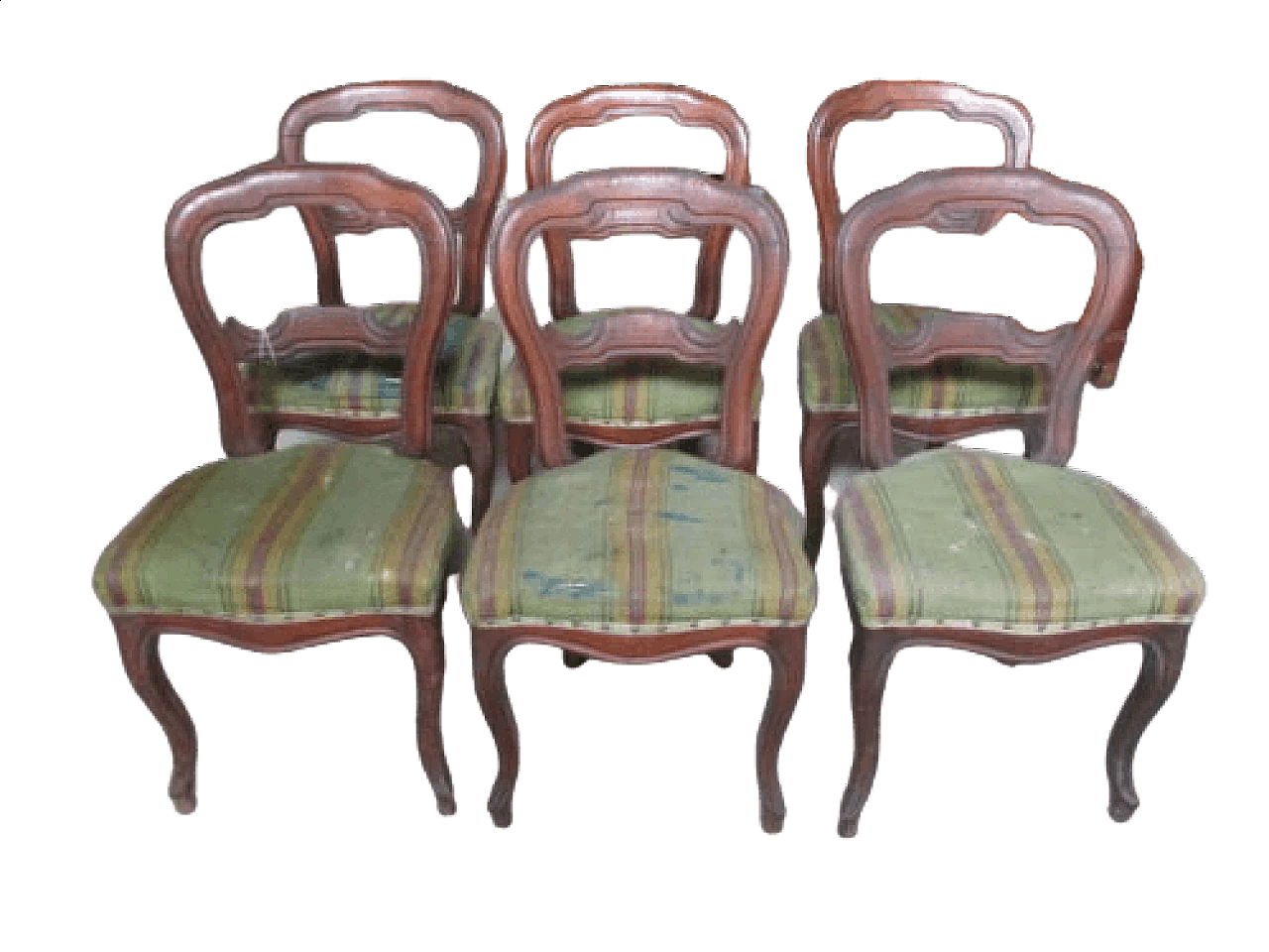 6 Walnut Luigi Filippo chairs, 19th century 9